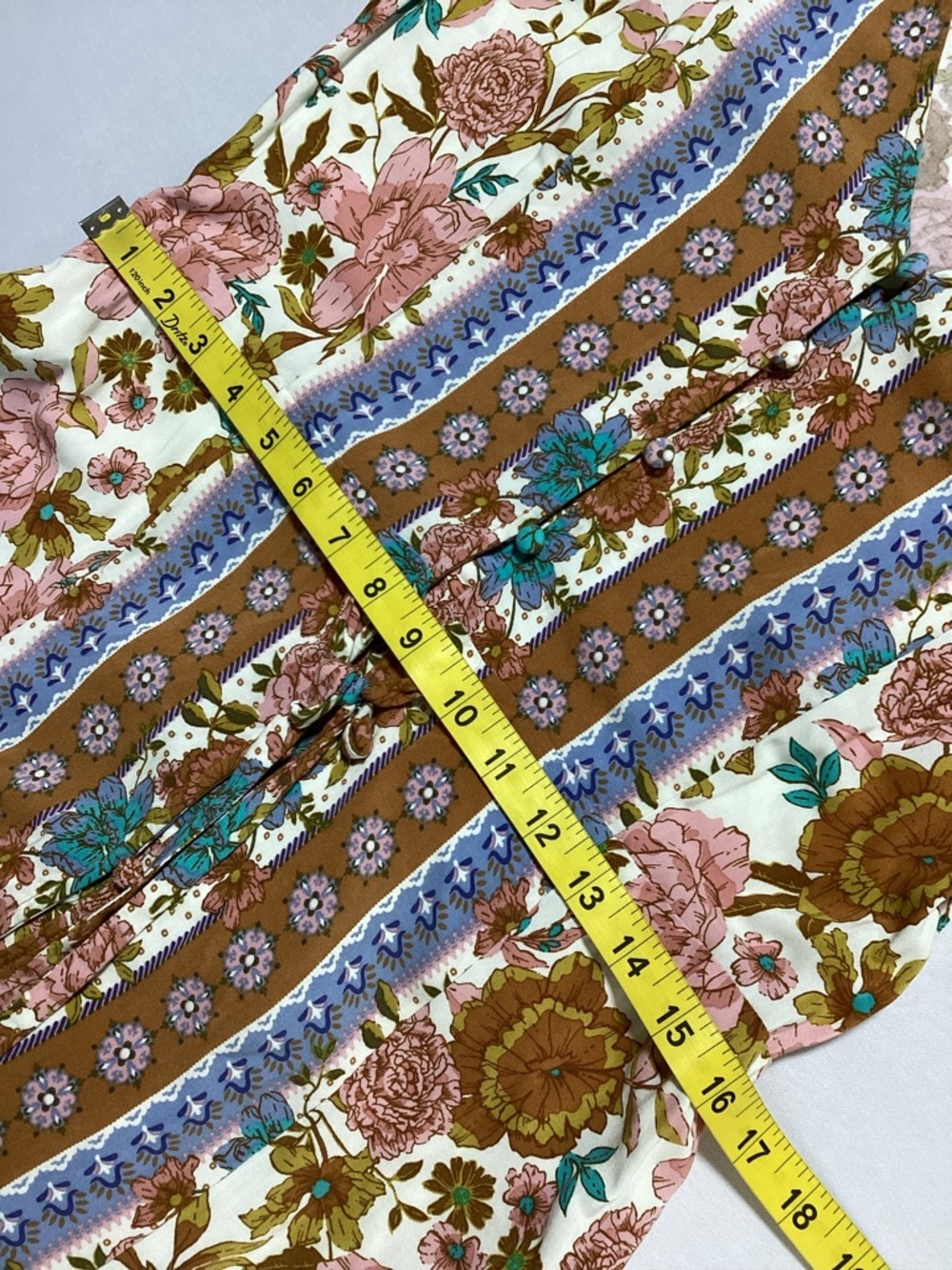 Matilda Jane Just For a Moment Floral V-Neck Midi Dress in Pink, Brown and Teal - Picture 11 of 12